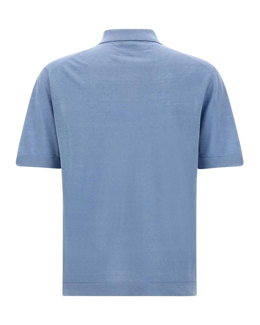 Zanone Blue Short Sleeve Shirt for men