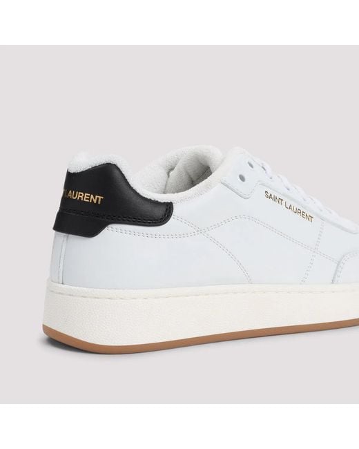 Saint Laurent White Sl/61 Logo-Print Low-Top Sneakers for men