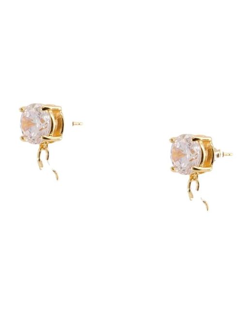 Self-Portrait Metallic Crystal Petal Earrings