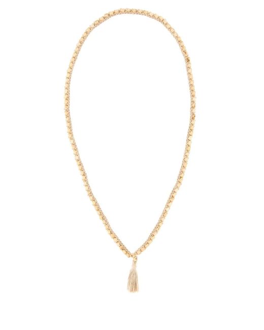 Alanui Natural Embellished Crochet Necklace