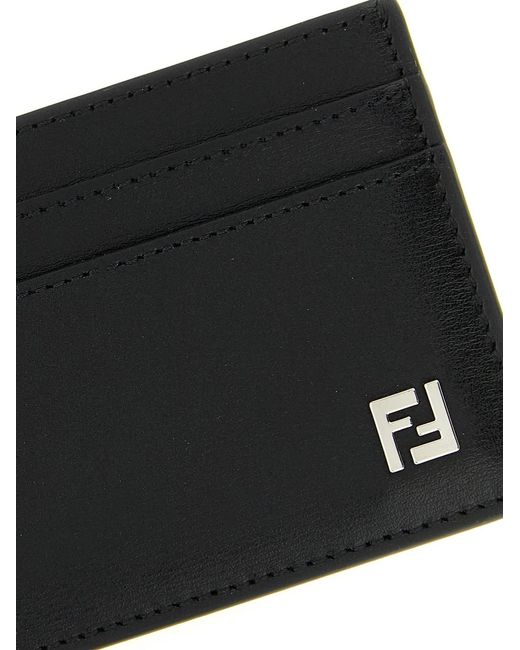 Fendi Black 'Squared Ff' Card Holder for men