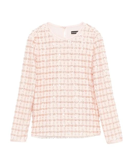 Emporio Armani Pink Embroidered Top