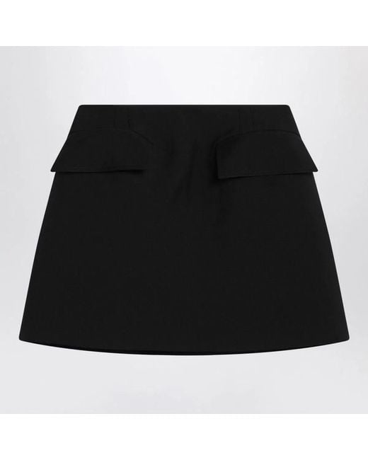 McQueen Black Wool Mini Skirt