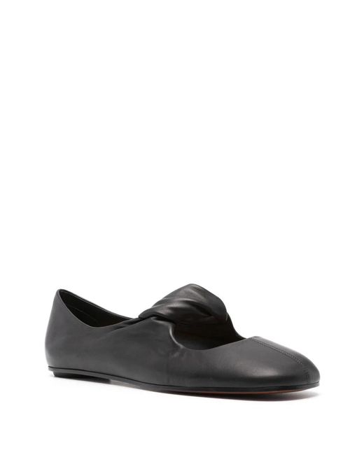 McQueen Black Leather Ballarinas For Comfort