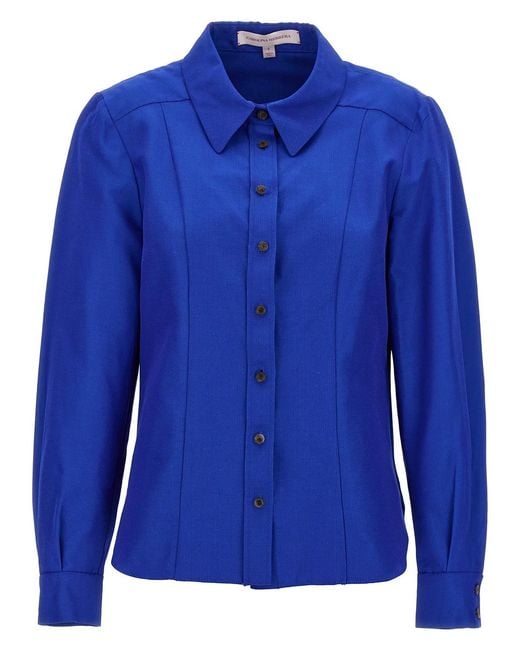 Carolina Herrera Blue Viscose Shirt