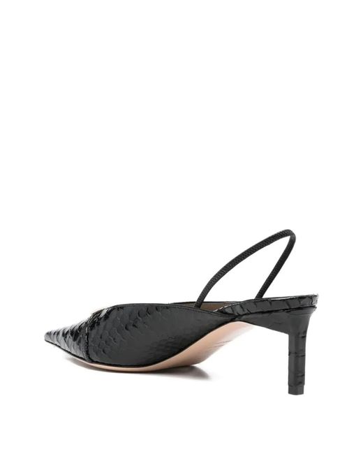 Tom Ford White Julienne Semi Shiny Python-Effect Leather Slingback Pumps