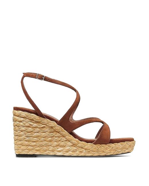 Jimmy Choo Metallic Suede Raffia Sandals