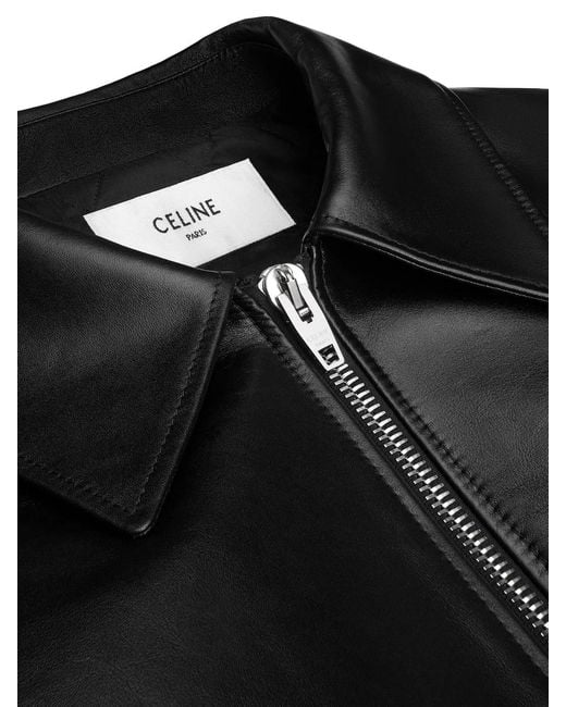 Céline Black Teddy Leather Jacket for men