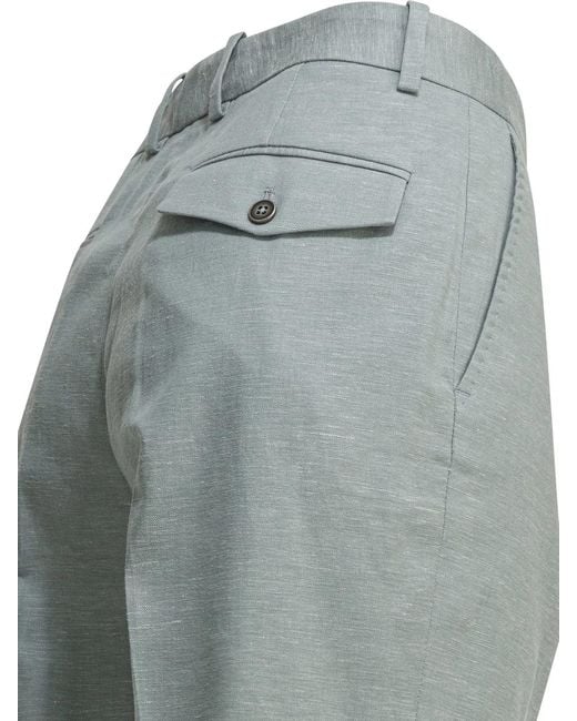Circolo 1901 Gray Lightblue Cotton Linen Trousers