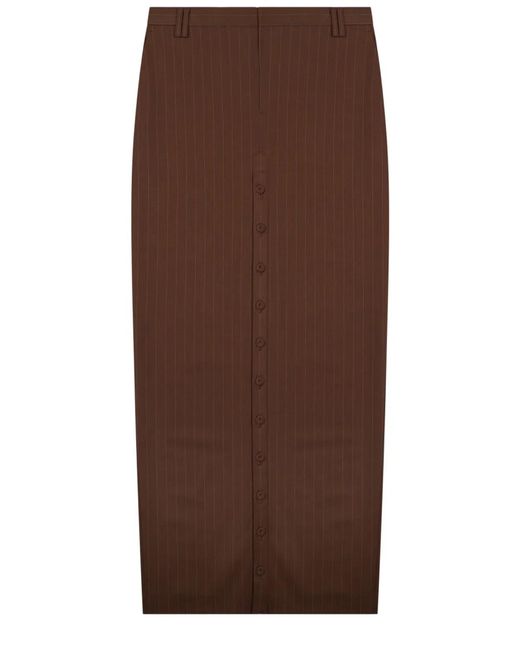 Jean Paul Gaultier Brown Gonna Midi Con Bottoni