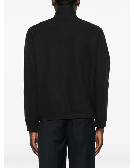 Emporio Armani Black Zipped Sweatshirt for men