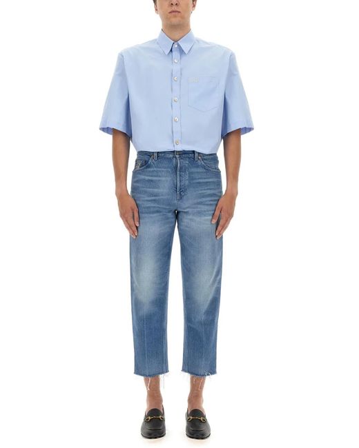 Gucci Blue Carrot Fit Jeans for men