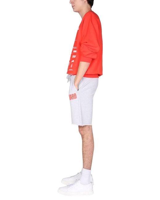 Helmut Lang White Fleece Bermuda for men