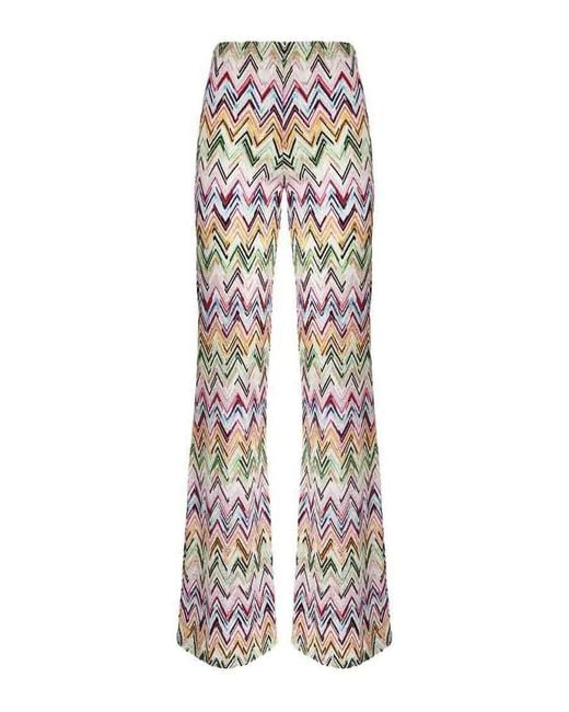 Missoni White Multicolour Viscose Polyamide Pants