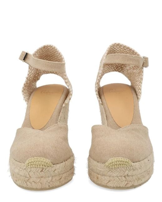 Castaner Natural Castañer Cotton Leather Heel