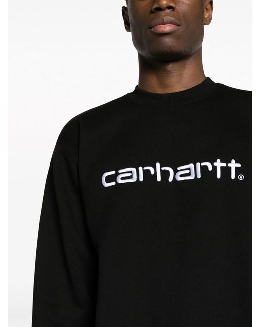 Carhartt Black Logo Cotton Sweatshirt for men