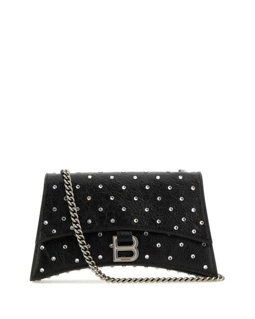 Balenciaga Black Leather Crush Xs Shoulder Bag