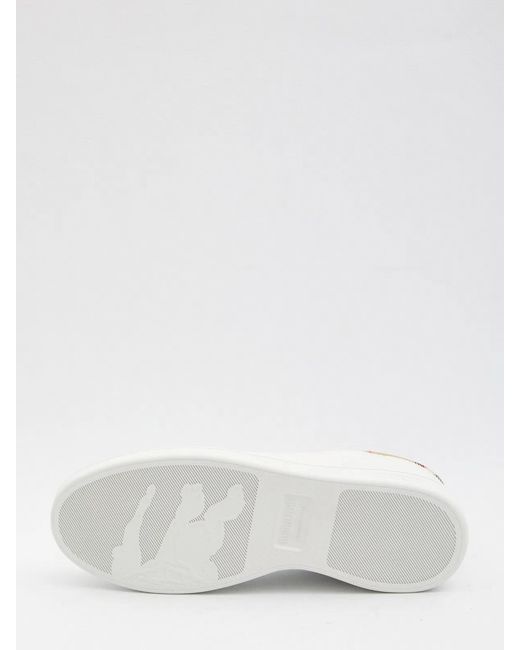 Burberry White Leather Sneakers for men