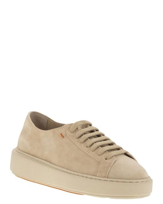 Santoni Brown Suede Sneakers