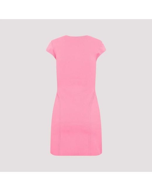 Victoria Beckham Pink Cap Sleeve Fitted Mini Dress