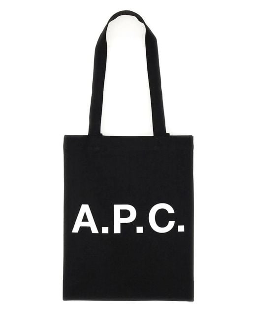 A.P.C. Black Canvas Lou Shopping Bag for men