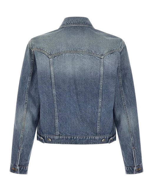 Versace Blue 'Medusa' Denim Jacket for men