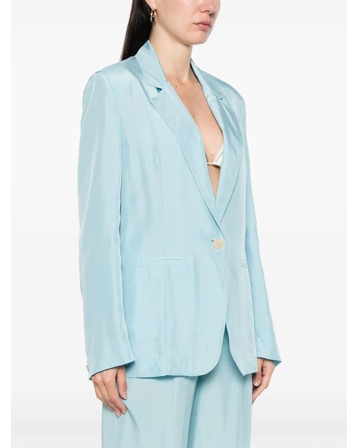 Forte_forte Blue Silk Habotai Silk Jacket