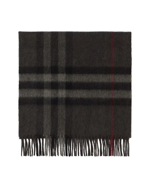 Burberry Black Charcoal Wool Scarf