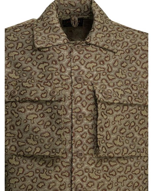 Beams Plus Green Polyester Cotton Jacket for men