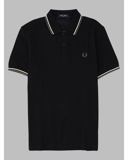 Fred Perry Black 100% Cotton Polo Shirt for men
