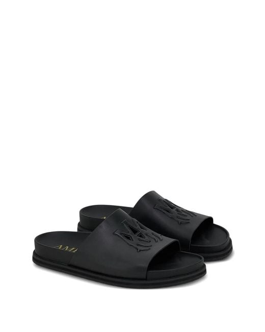 Amiri Black Ma Leather Sandals for men