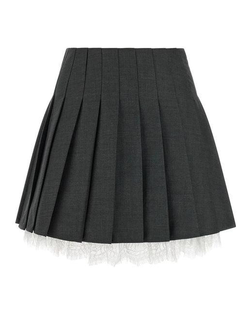 Self-Portrait Black Self Portrait Pleated Skirt
