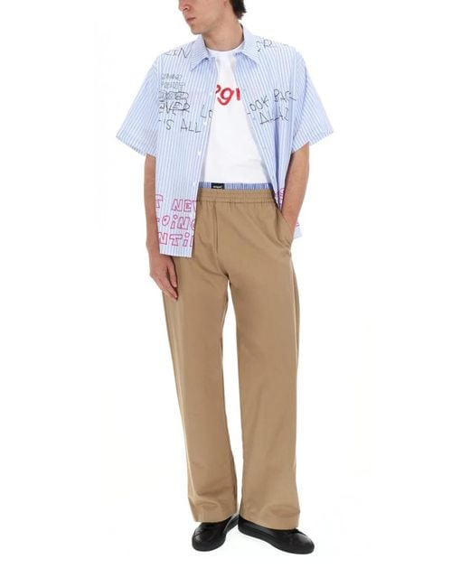 MSGM Blue Cotton Shirt for men