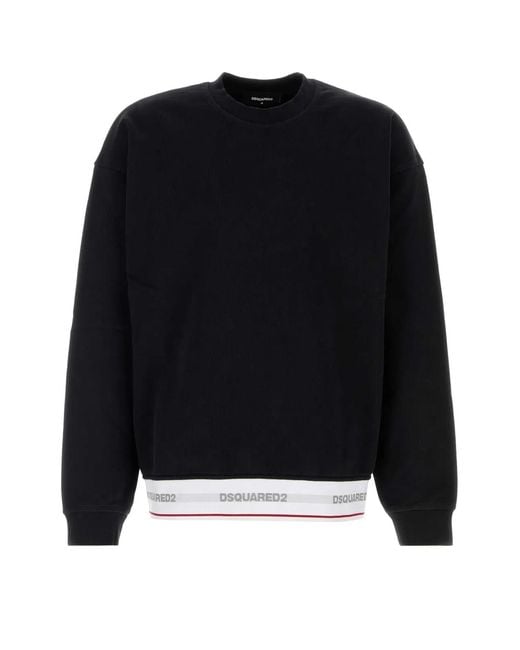 DSquared² Black 2 Elastic Relax Fit Crewneck for men