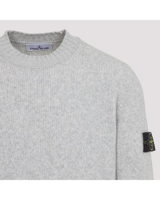 Stone Island Gray Wool Sweater for men