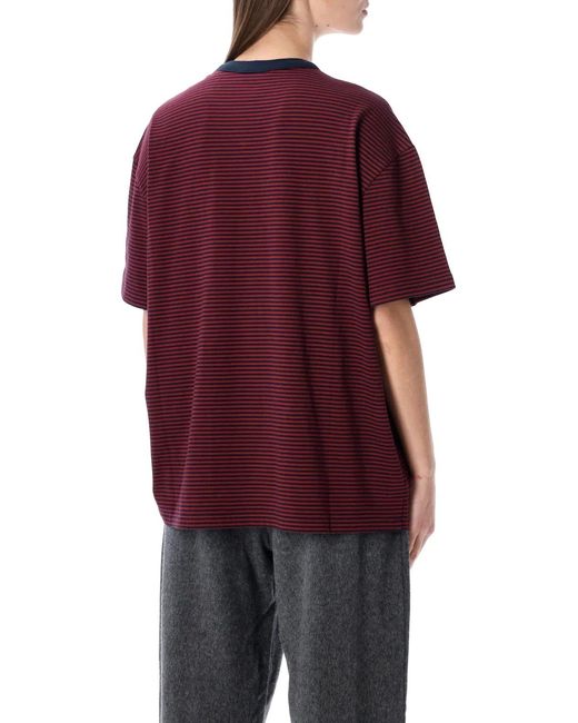 Prada Red Striped Oversized Jersey T-Shirt