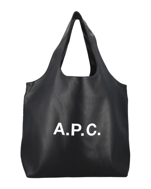 A.P.C. Black Ninon Small Faux Leather Tote