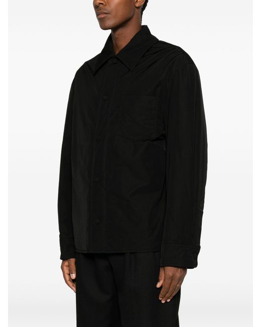 AMI Black Polyester Cotton Padded Overshirt for men