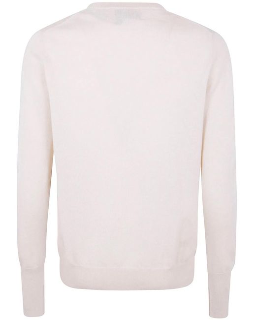 Ballantyne White V Neck Pullover for men