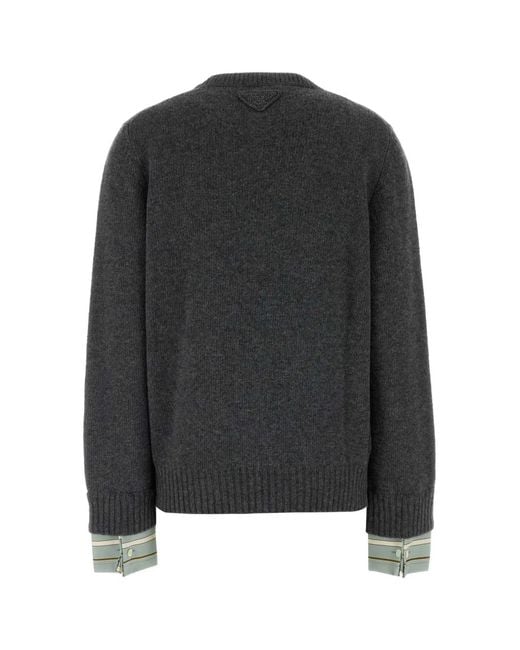 Prada Black Dark Wool Blend Sweater