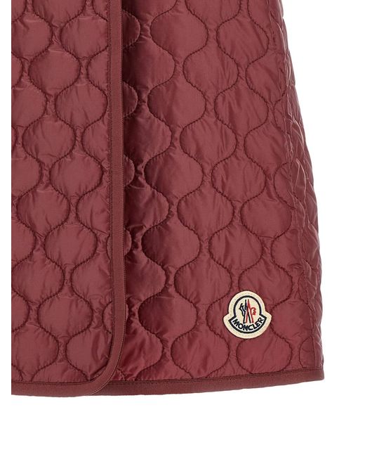 Moncler Red Square Quilting Skirt