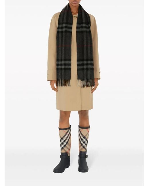 Burberry Black Charcoal Wool Scarf