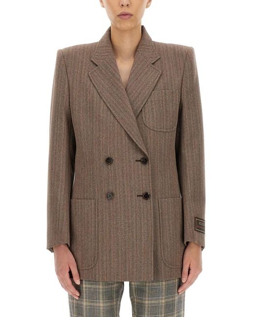 Gucci Brown Herringbone Wool Jacket