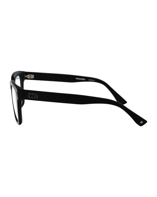 DSquared² Black Matte Acetate Glasses for men