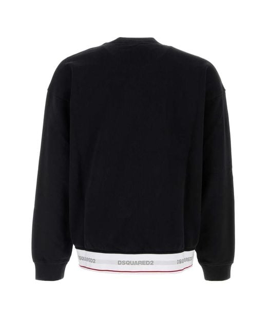 DSquared² Black 2 Elastic Relax Fit Crewneck for men