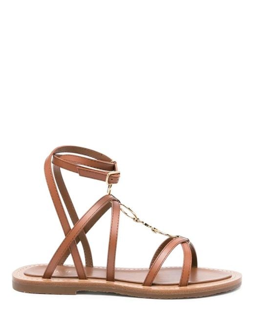 Céline Brown Lympia Leather Sandals