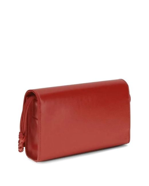 Jil Sander Red "Tangle" Crossbody Wallet