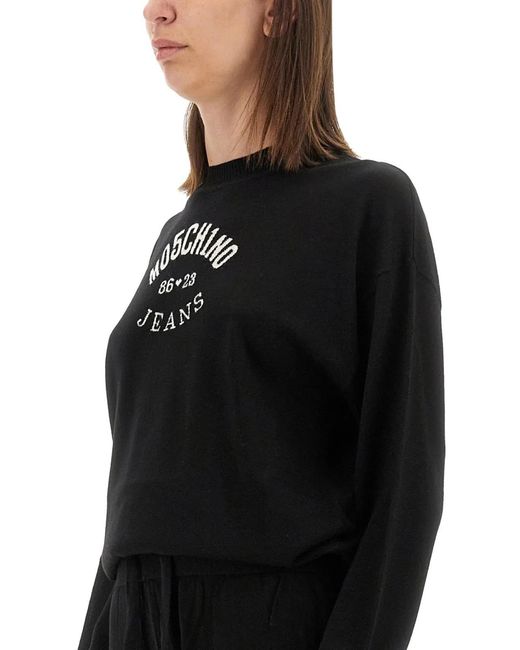Moschino Black Jersey With Logo