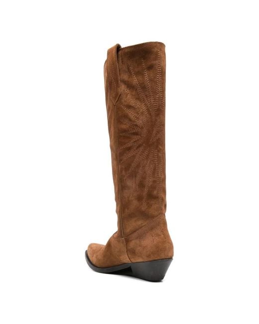 Golden Goose Deluxe Brand Brown Dark Leather Pointed Toe Boots