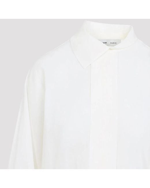 Carven White Asymmetrical Collar Shirt